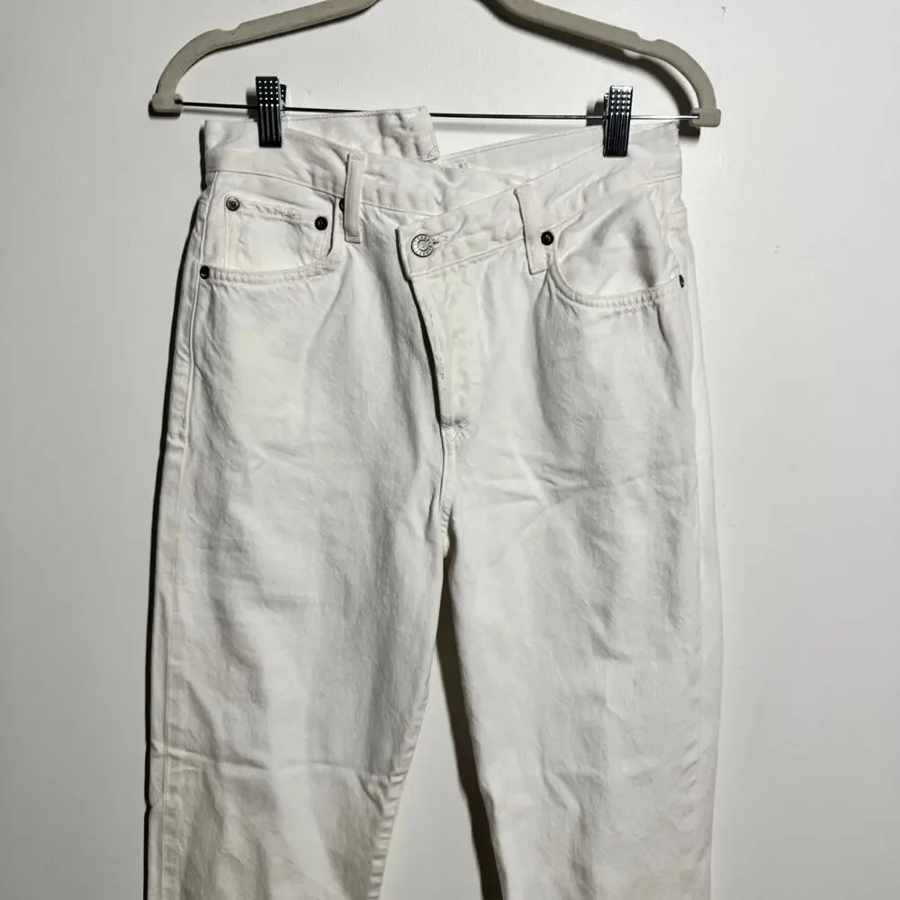 Agolde Criss Cross Straight Leg High Rise Jeans Women 26 A9037-1183 In Element